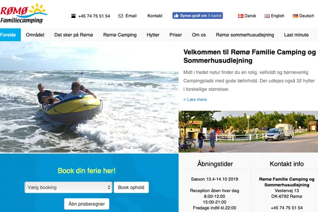 Rømø Familie Camping foran bom