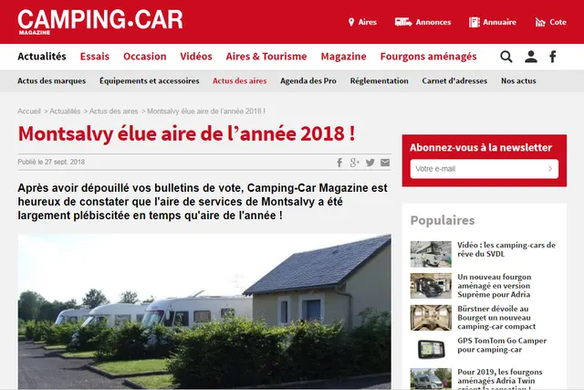 Aire pour camping-cars de Montsalvy